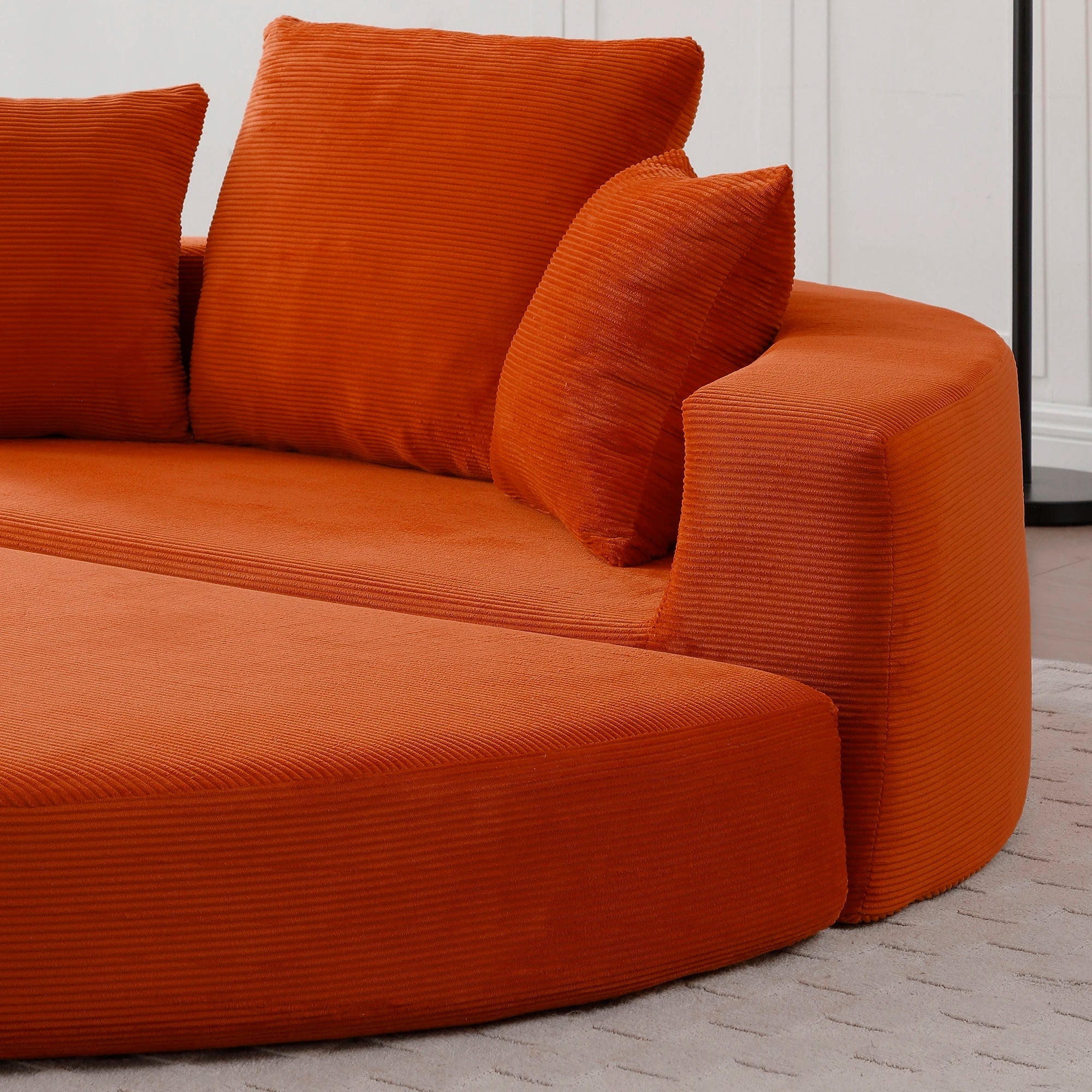 M Convertible Sofa Bed Set Boneless Couch Circular Adjustable Corduroy Fabric Boneless Floor Lounge 