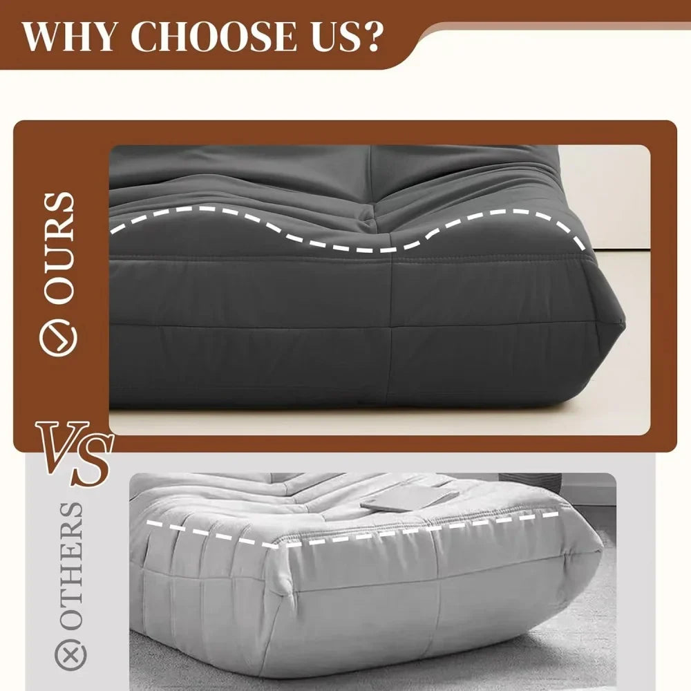 M Modern One-Piece Solid Foam Bean Bag Sofa Compressed 1 Seat Sitting Lazy Chair Upholstery for Home Furniture 