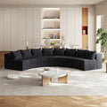 Modern Corduroy Curved Sectional Sofa Set with 8 Pillows Modular Semi-Circular Compression Sofa for Apartment & Hotel Bedroom 