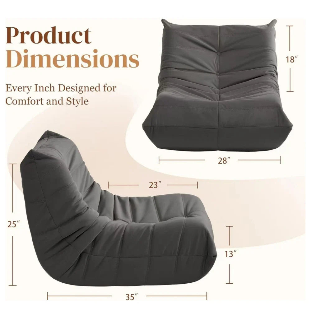 M Modern One-Piece Solid Foam Bean Bag Sofa Compressed 1 Seat Sitting Lazy Chair Upholstery for Home Furniture 
