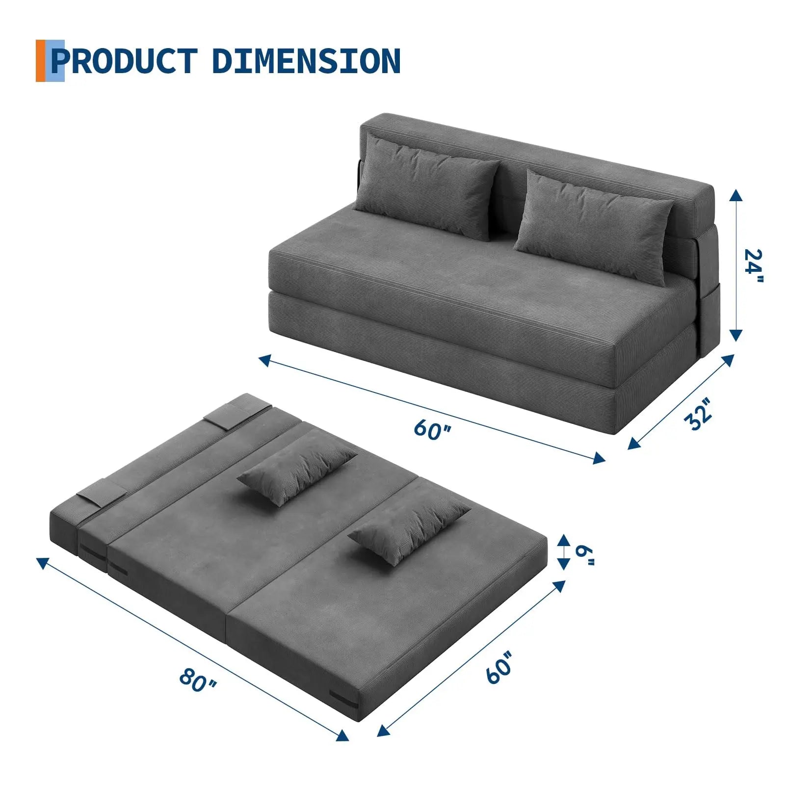 Rowan 4-in-1 Convertible Sofa Bed