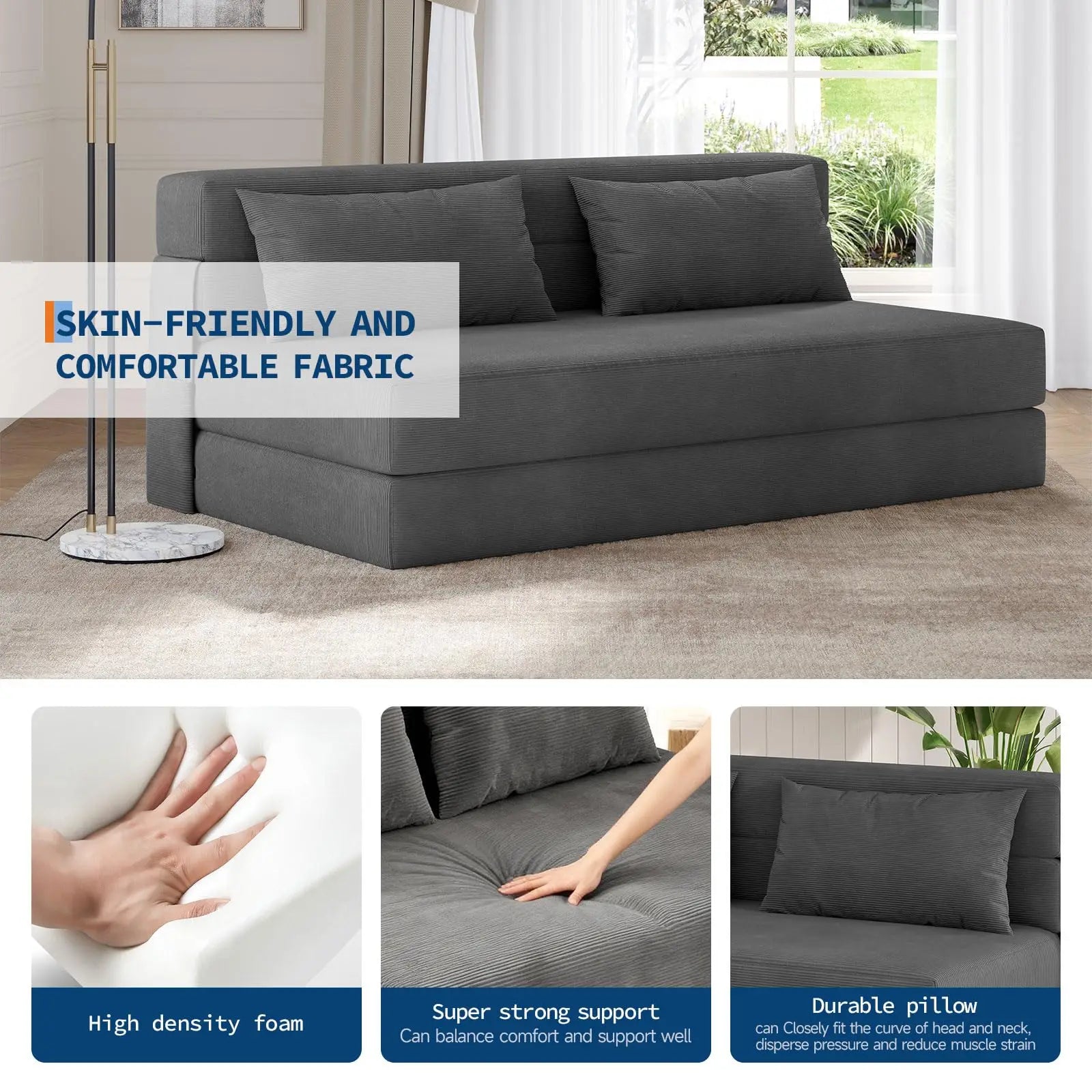 Rowan 4-in-1 Convertible Sofa Bed
