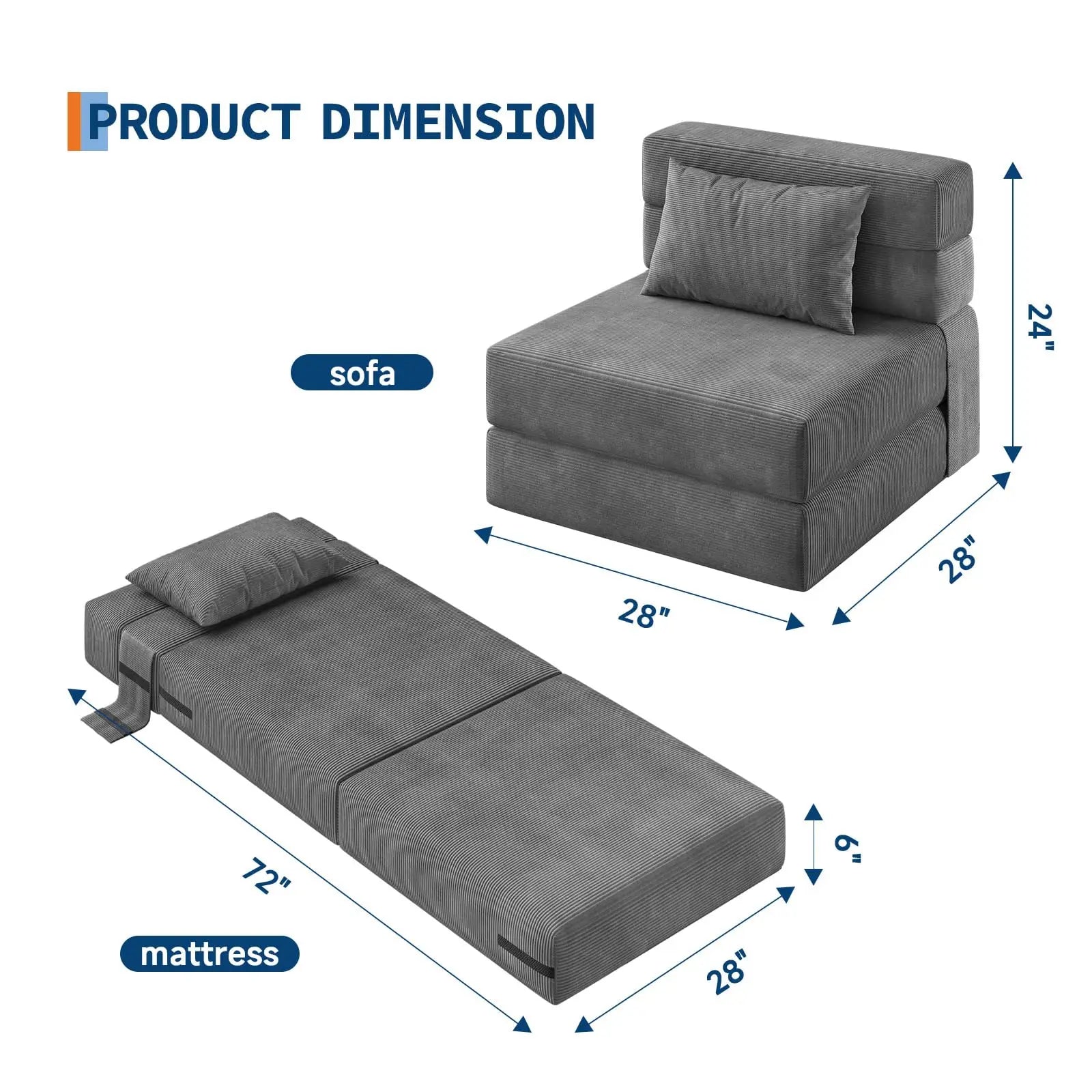 Rowan 4-in-1 Convertible Sofa Bed