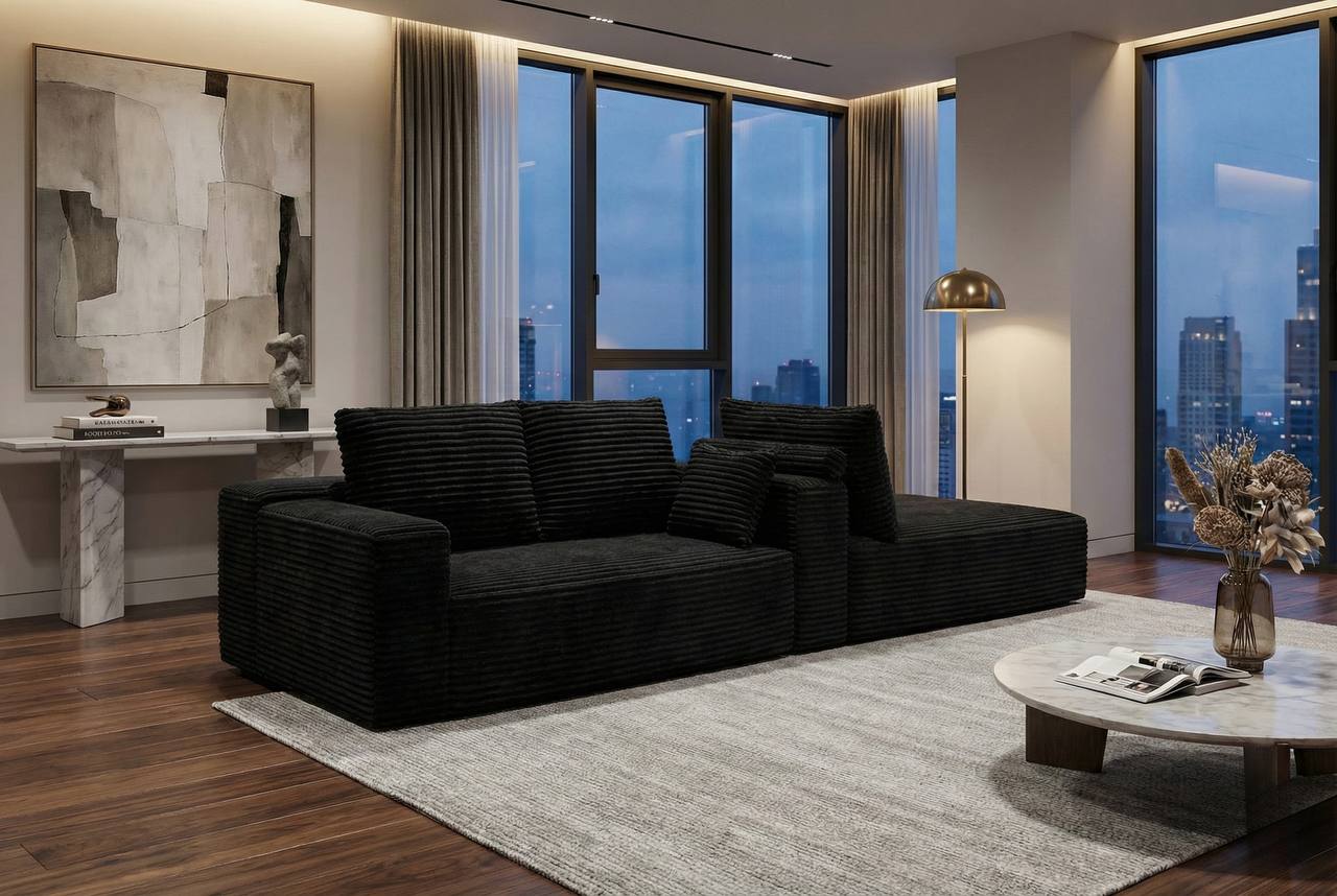l shaped boneless couch