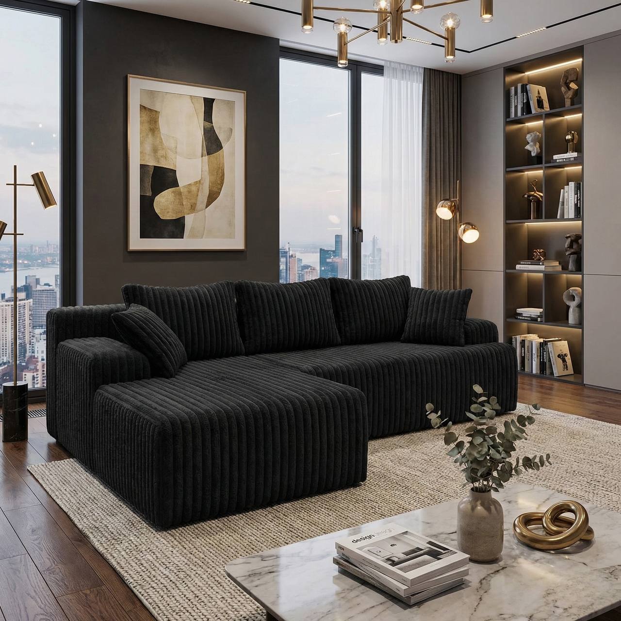l shaped boneless couch