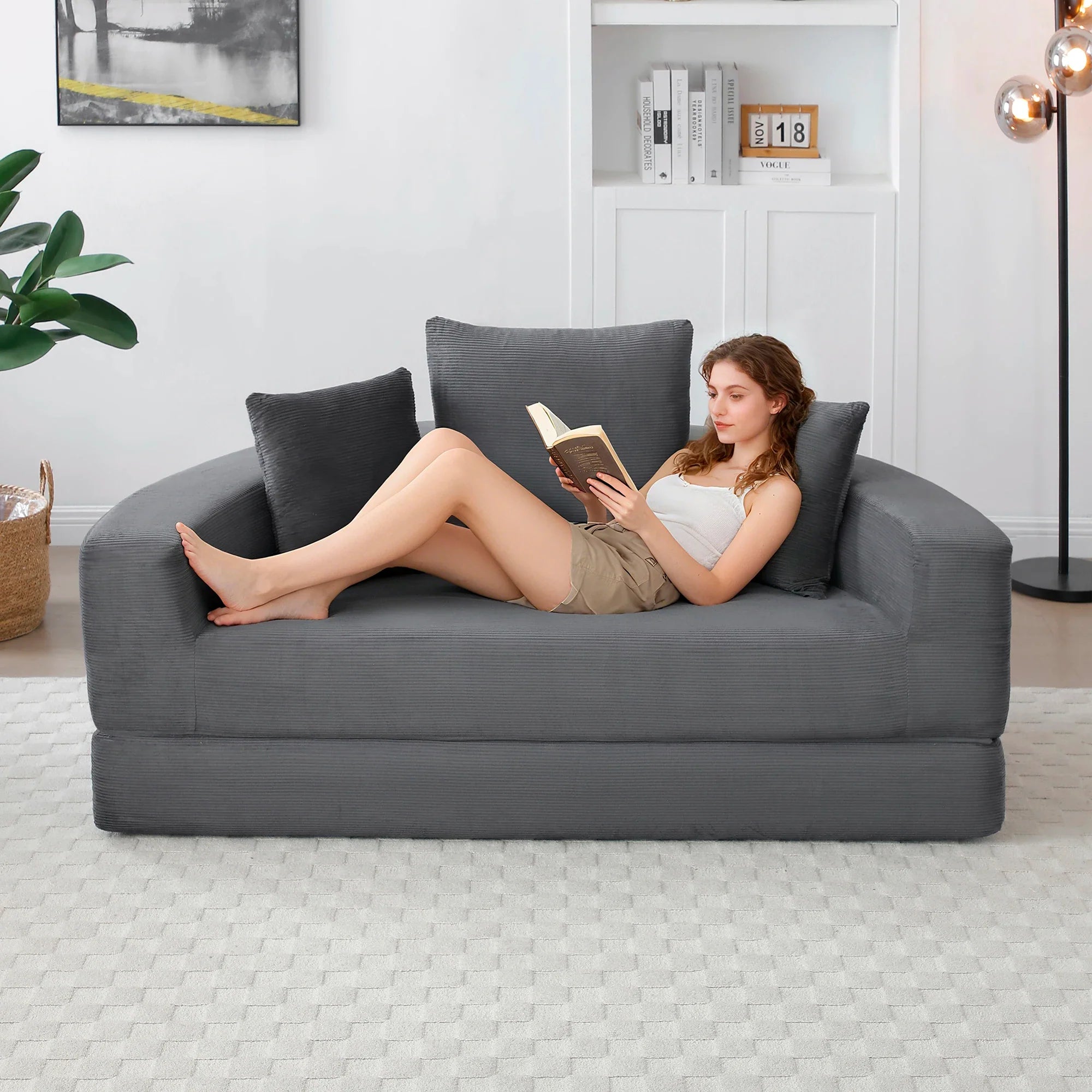 The Orlena  Round Boneless Convertible Sleeper Chair Bed 